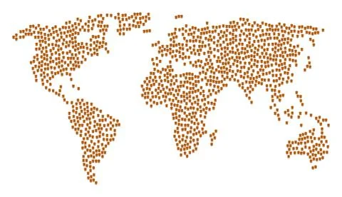 World Map Mosaic of Fried Chicken Items Stock Illustration