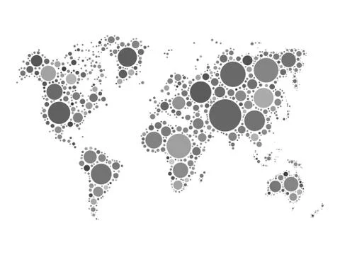 World map mosaic made of dots Stock Illustration
