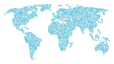 World Map Mosaic of Right Arrow Items Illustrazione stock