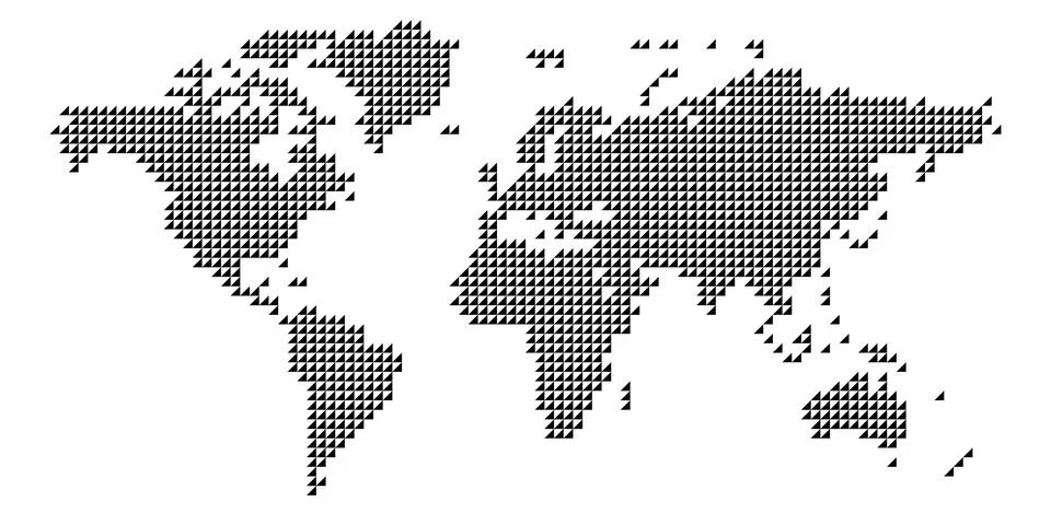 World map mosaic of triangles イラスト素材