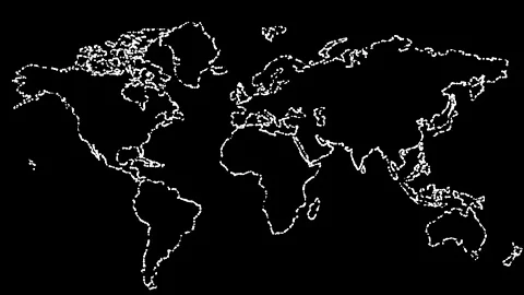 World map motion graphics with night background Stock Footage 179409483