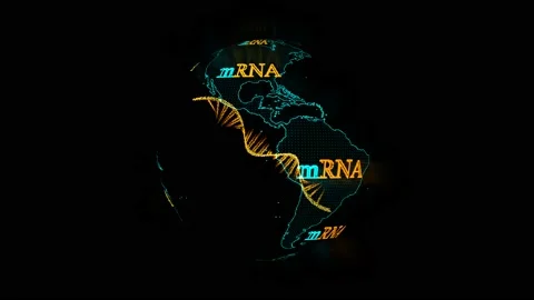 World map with mRNA vaccines, digital messages in different countries,The global Stock Footage 158077778