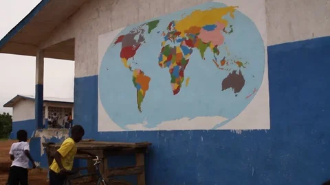 World map mural Stock Footage 111037281