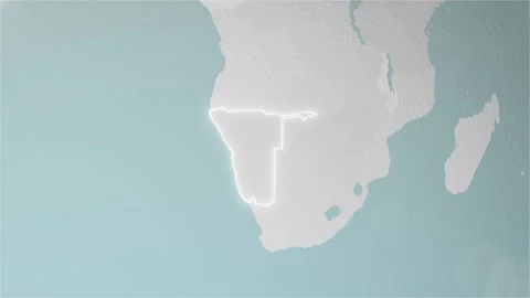World Map Namibia Zoom in Stylised Spherical White Shades 4K 60 FPS Stock Footage 270300011