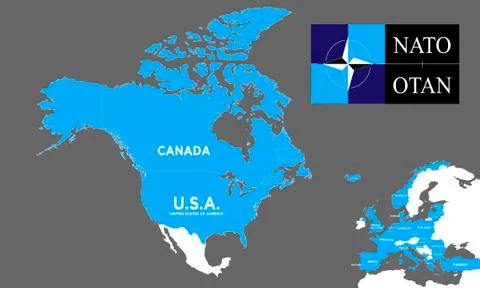 World Map With Nato Member State Stock Illustration