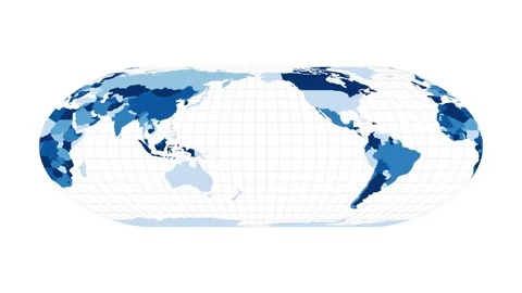 World Map. Nell-Hammer projection. Loopable rotating map of the world. Charmi... Stock Footage 229401835