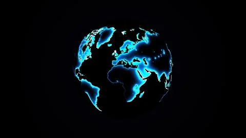 World map neon Stock Illustration