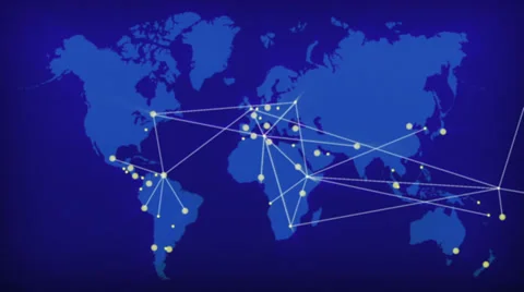 World Map Network 1 Video stock 23195543