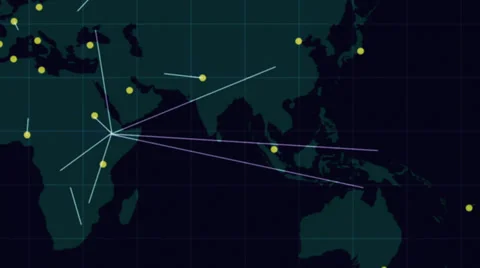World Map Network 3 Vídeo Stock 23393592