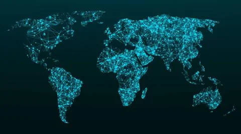World map network. Connection dots background World map network. Connectio... Foto stock