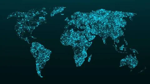 World map network. Connection dots background World map network. Connectio... Foto stock