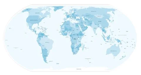 World Map in New Equal Earth Projection Stock Illustration