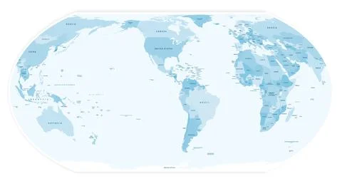 World Map in New Equal Earth Projection Stock Illustration