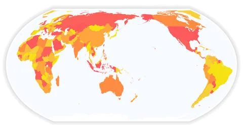 World Map in New Equal Earth Projection Stock Illustration