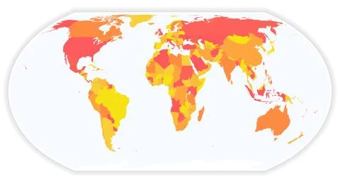 World Map in New Equal Earth Projection Stock Illustration