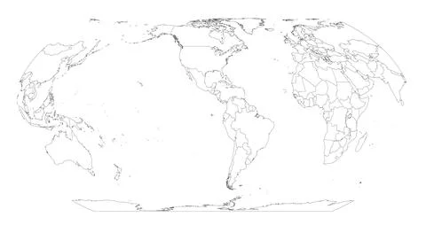 World Map in New Equal Earth Projection Stock Illustration