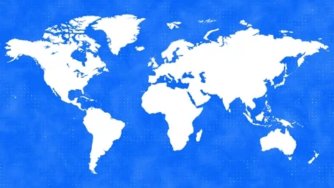 World map news background lighting dots particles seamless loop animation blue Stock Footage 295151607