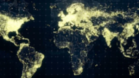 World Map Night Lighting. | Stock Video | Pond5