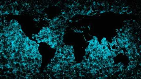 World map with node and line connection, Worldwide business, Global Vídeo Stock 153406688