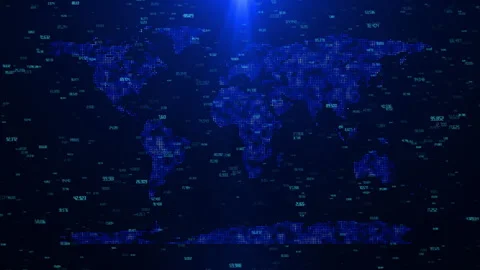 World Map with Node and Line Connection Video Animated Background Stock Footage 335916598