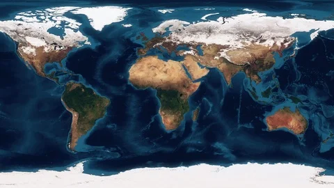 World Map One Year All Four Seasons Time Lapse Loop Stock Footage 105941876