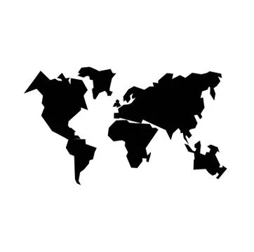 World map or all continents icon flat illustration on isolated white backgrou Stock Illustration