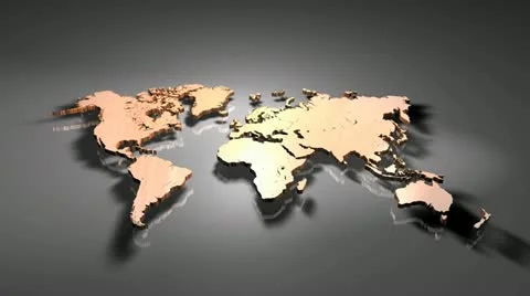 World Map Orange cam1 1 Stock-Footage 12766257