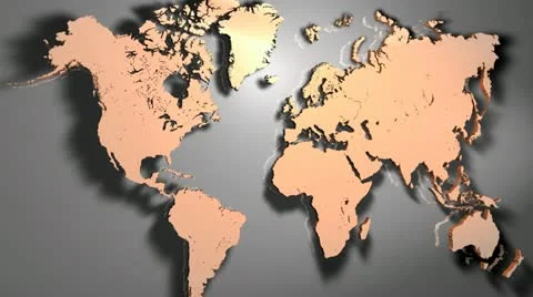 World Map Orange cam2 1 Stock-Footage 12813057