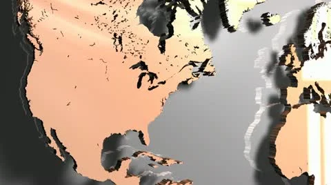 World Map Orange cam3 Stock-Footage 14807749