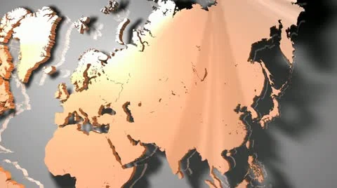 World Map Orange cam4 Stock-Footage 14808603