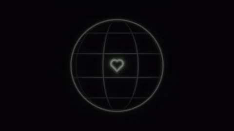 World map outline with dark background for digital themes Stock Footage 338201166