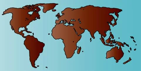 World map outline Stock Illustration