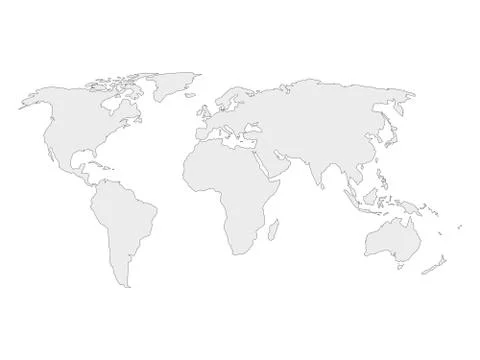 World map outline Stock Illustration