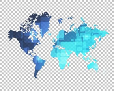 World map over a blank design layer Stock Illustration