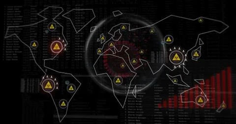 World map overview of virus infected regions Stock Illustration
