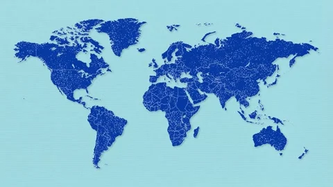 World map on paper background: blue 動画素材 310595683