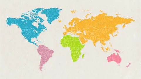 World map on paper background: colorful 動画素材 310595045
