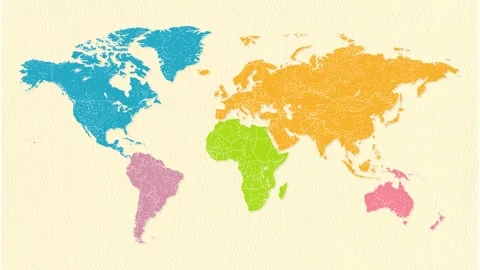 World map on paper background: colorful 動画素材 310595682