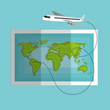 World map paper guide Stock Illustration