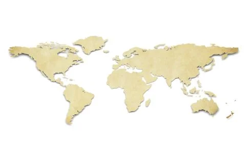 World Map. Paper Shape, Grunge. Stock Illustration