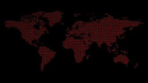 World map from particles, dots. Digital planet Earth. Stock Illustration