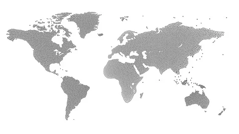 World map from particles, dots. Planet Earth stipple effect. Stock Footage 340239384
