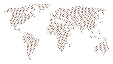 World Map Pattern of Cockroach Items Stock Illustration