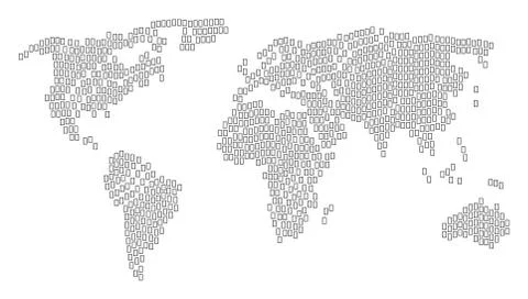 World Map Pattern of Contour Rectangle Icons 스톡 일러스트