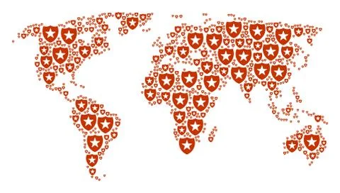 World Map Pattern of Guard Items Stockillustratie