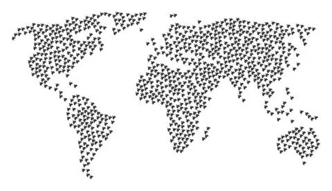 World Map Pattern of Plugin Icons Stock Illustration