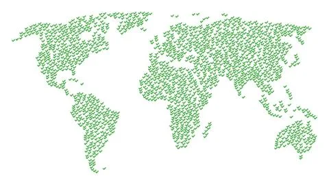 World Map Pattern of Yes Icons Stock Illustration