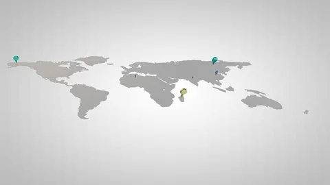 World map with pins Stock Footage 83229630