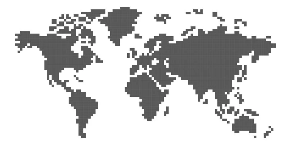 World map pixel art Stockillustratie