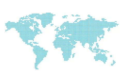 World map in pixels Stock Illustration